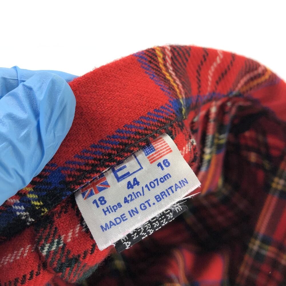 Unbranded Kilt Skirt US 16 (Fits 32In) 100% Wool Buckle Midi Skirt Tartan Plaid - Picture 8 of 12